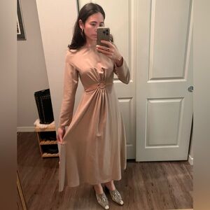 Zara Nude Midi Dress XSmall